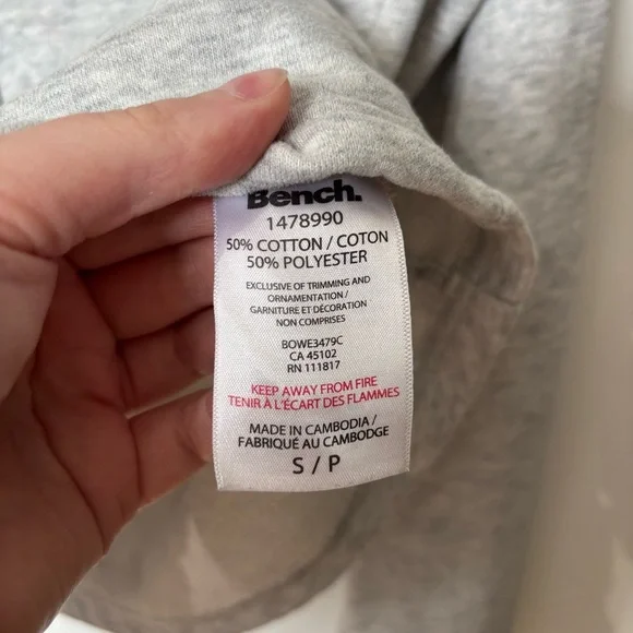 Bench Heather Grey Zip-Up Jacket - Size S - Picture 4 of 6